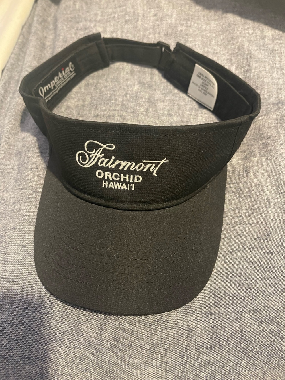 Fairmont Orchid Hawaii Black Visor with Embroidered Logo